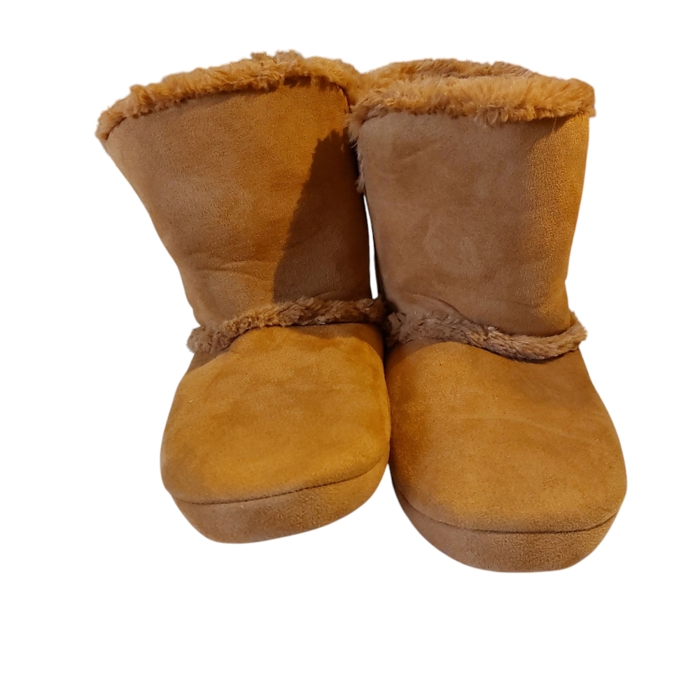 Unbranded Tan Mid Calf Boots Slippers for Women XL EUC Cozy Warm